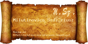 Milutinovics Szíriusz névjegykártya
